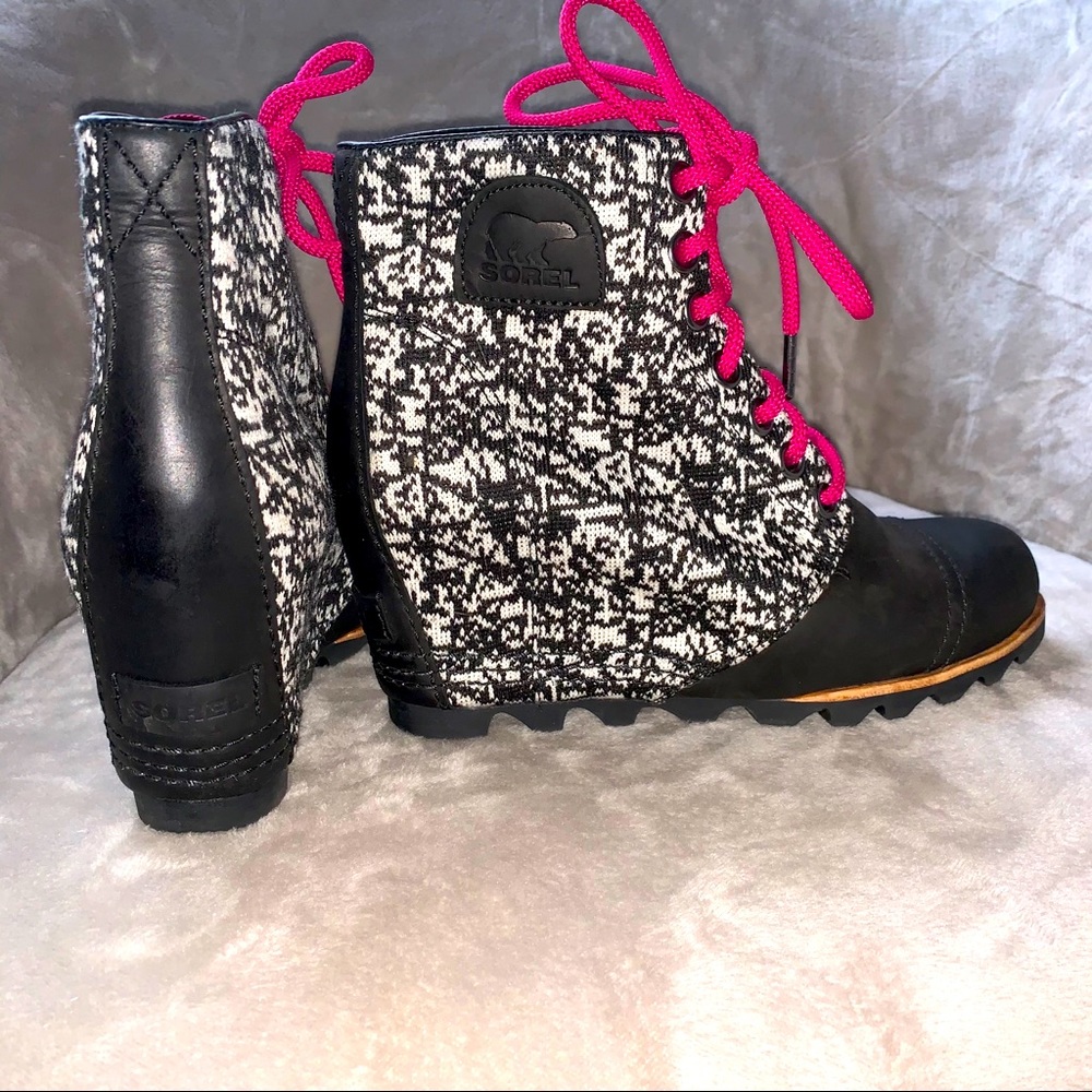 SOREL PDX Waterproof Graphic Knit Wedge Boot